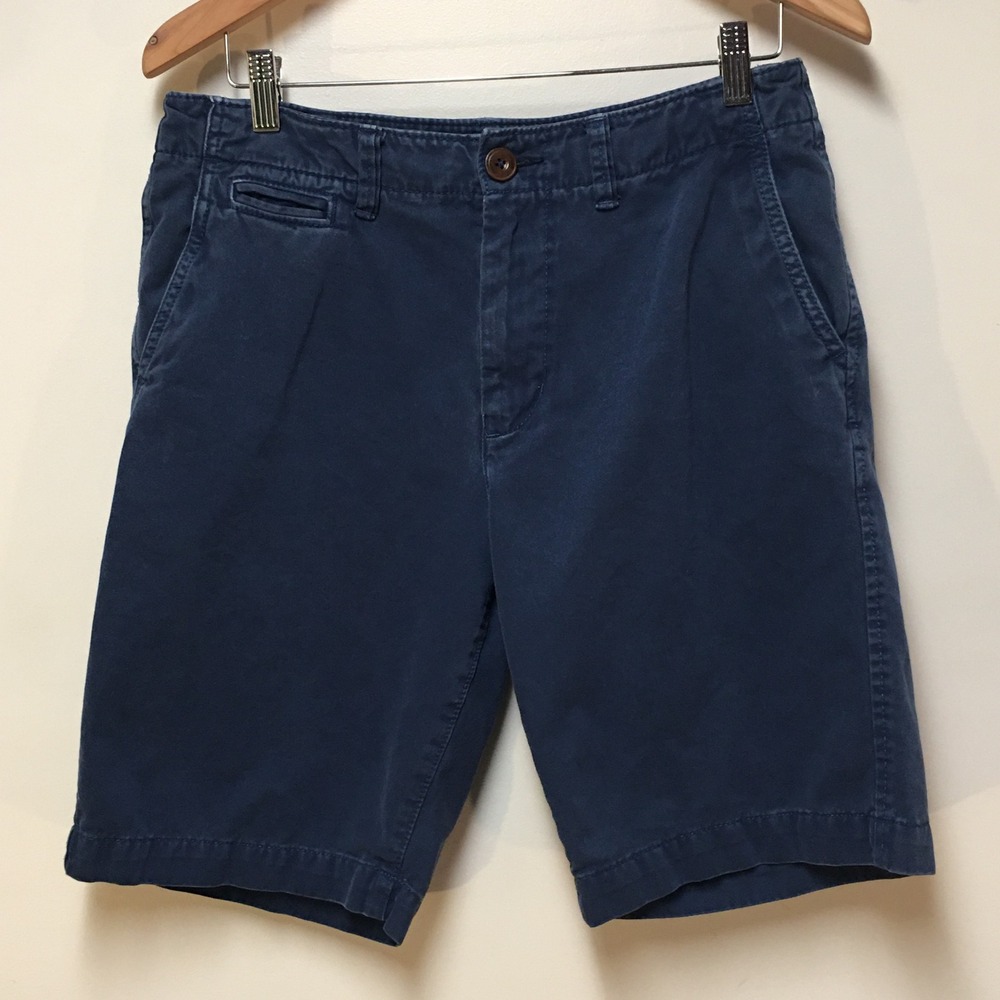 American Eagle Chino Shorts Mens 30 Blue Flat Front Cotton Twill Classic Fit